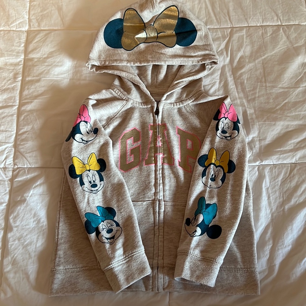 GAP x Disney Minnie Mouse Hooded Sweatshirt Size 4T